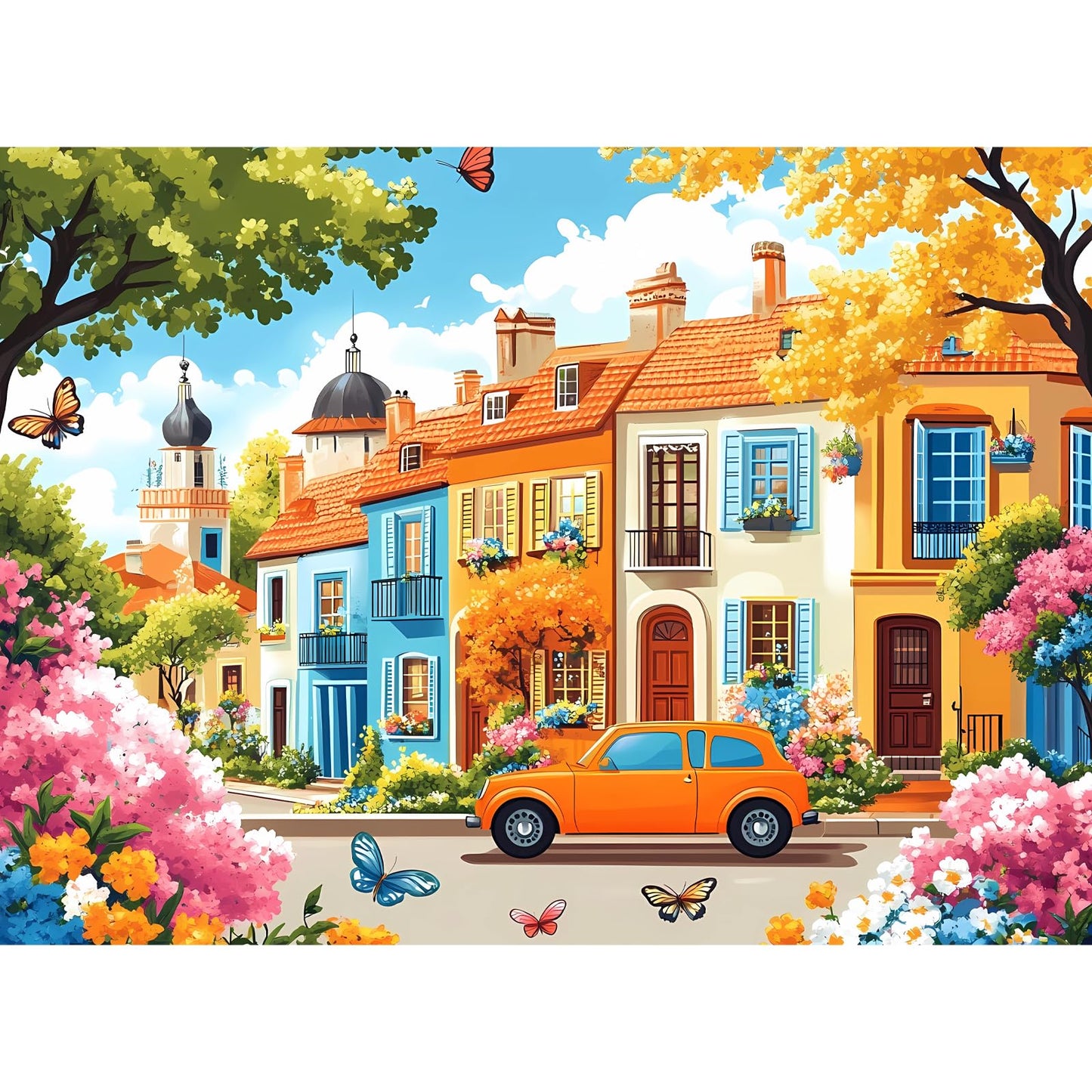 Jigsaw Puzzles 300 Pieces for Kids mature-themeds Seniors  Car Butterfly Puzzles for mature-themed  Recycled Paper 300 Pieces Puzzle as Home Decor  Sturdy Puzzle Challenging Family Game Great Gift