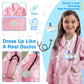 Riorand Kids' Doctor Lab Coat Costume With Accessories Role Play For Boys Girls Playset Nurse Costume Age 3-12 (Pink, S-120Cm/3-5T)
