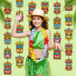 Pasimy 8 Pieces Hawaiian Party Decorations Hawaiian Tiki Hanging Banner Aloha Luau Garlands Banners for Summer Tropical Theme Bi