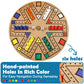 Kathfly Fast Track Board Game Wooden 3-6 Players Board Game Set With 24 Board Game Pieces And 2 Dice, Fast Track Game Night For Adult Teens Family Game, 6 Colors (14.2 Inch)