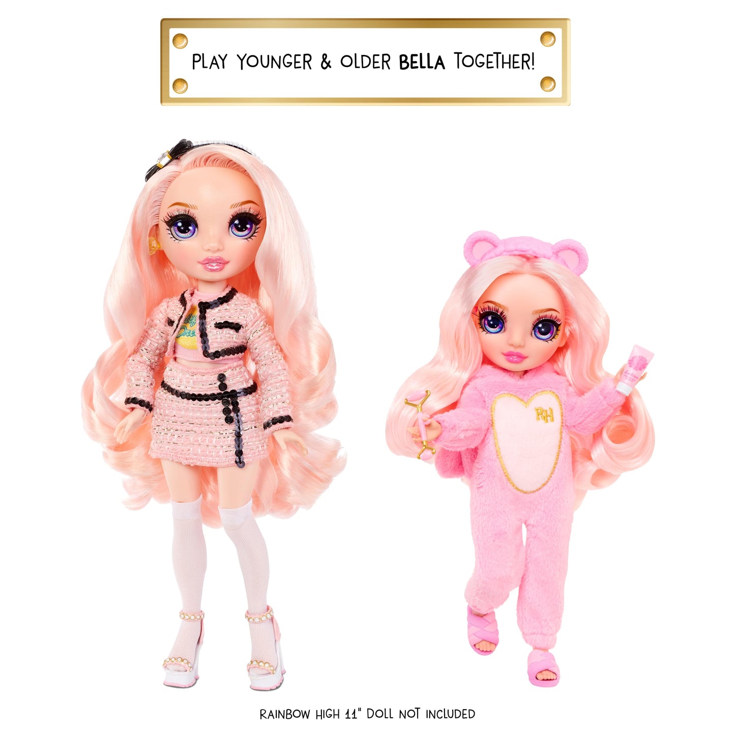 Rainbow High Jr High Pj Party - Bella, Pink 9' Posable Fashion Doll With Soft Onesie, Slippers, Fun Play Accessories, Great Toy Gift For Girls Kids Ages 4-12 Years