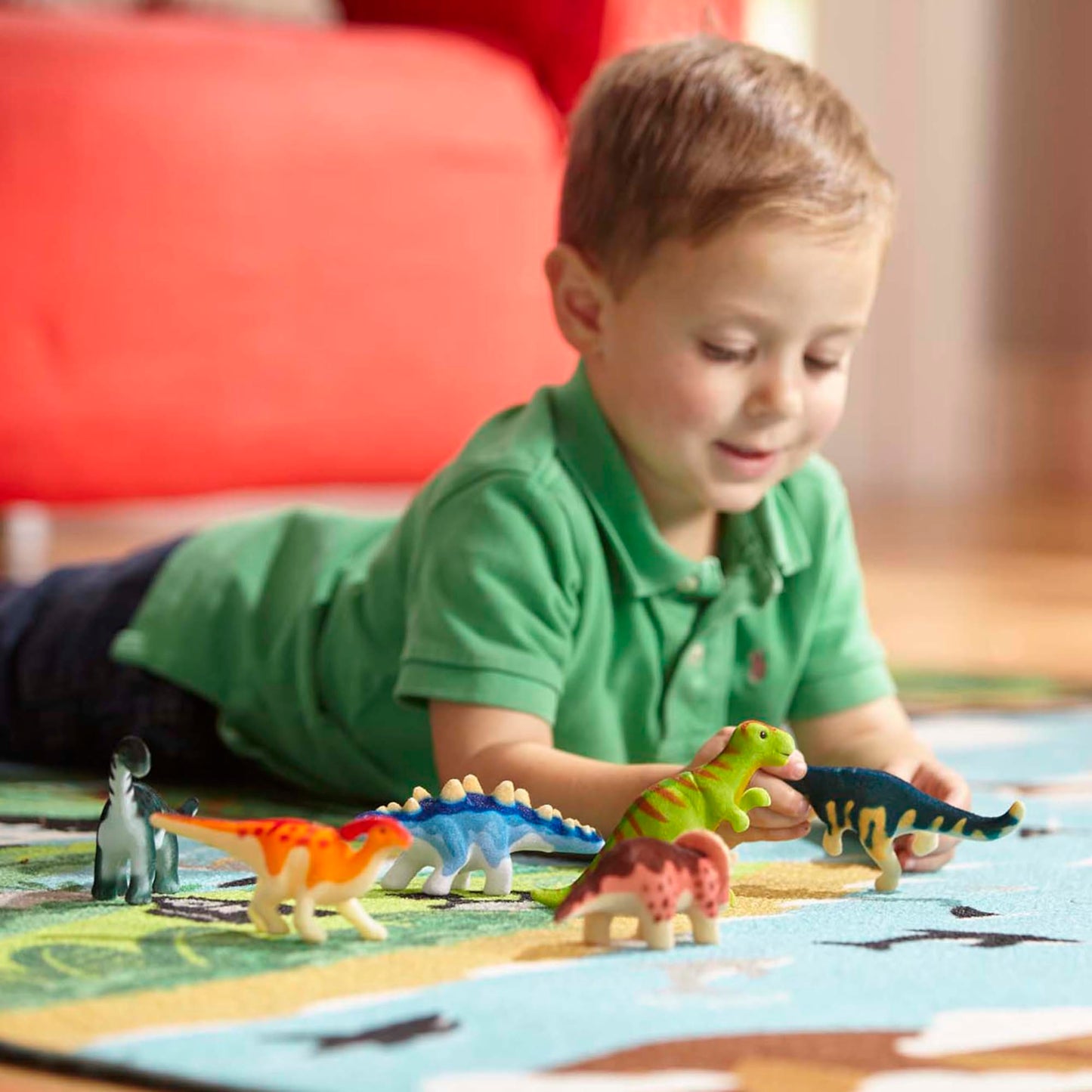 Melissa & Doug Dinosaur Party Play Set - 9 Collectible Miniature Dinosaurs in a Case