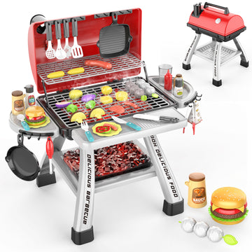 Wdebay 2-Layer Bbq Toy Grill With Big Playset Gifts|Kids Outdoor Toys For Toddlers 3-5 6| Pretend Outdoor Toddler Boy Toys For 3
