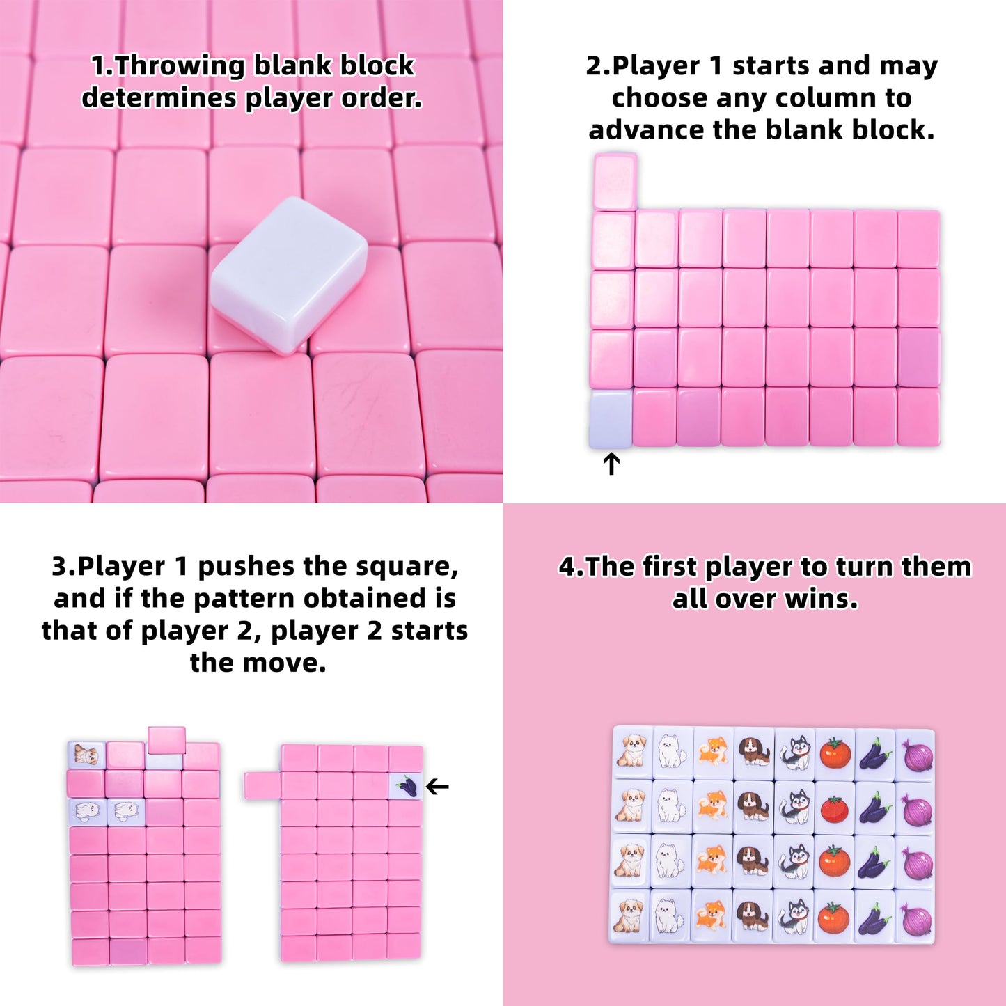 Drizzle 65 Tiles Seaside Escape Blocks Game 30Mm - Instruction Manual Panda Bag - National Flag & Vegetables Patterns