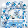 Golray 155Pcs Elephant Baby Shower Decorations For Boy Baby Boxes With Letters Blue Balloon Garland Kit It'S A Boy Backdrop Tablecloth Star Elephant Kid Birthday Party Supplies Baby Boy Shower Decor