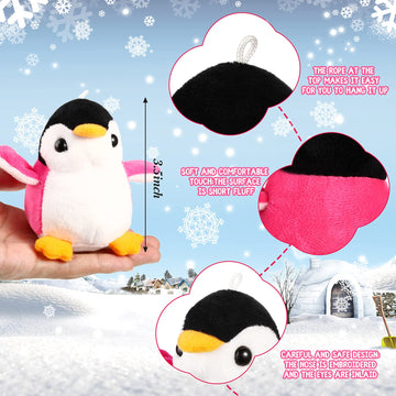 Kasyat 12 Pieces Mini Plush Penguin Stuffed Toys Animal, Cute Small Baby Penguin Stuffed Doll Keyholder Bag Pendant Birthday Party Favor Present For Mother'S Day Boys Girls Gifts(Vibrant Style)