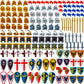 MIUTRUE Medieval Knight  Pack Accessories Set Building Block Toy protective covering Helmet Shield Bow Arrow Designed for Mini Figures Gift for Kids Boys Grils Building Kits Toys