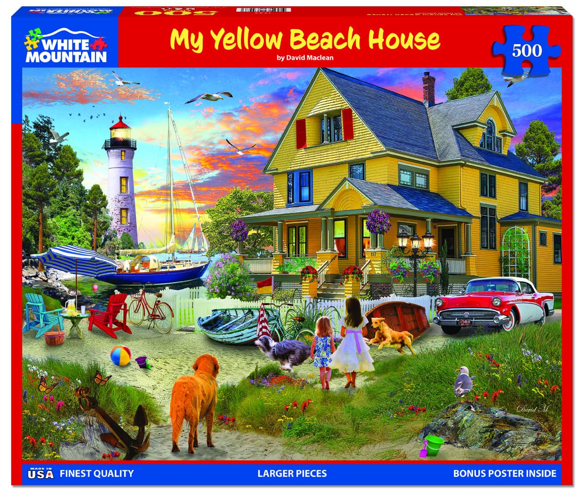 White Mountain My Yellow Beach House Summer Puzzles 500 Pieces Jigsaw Puzzle For Adults