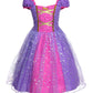 Jerrisapparel Girl Princess Costume Dress For Birthday Party (6, Purple With Accessories)