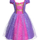 Jerrisapparel Girl Princess Costume Dress For Birthday Party (7-8, Purple With Accessories)