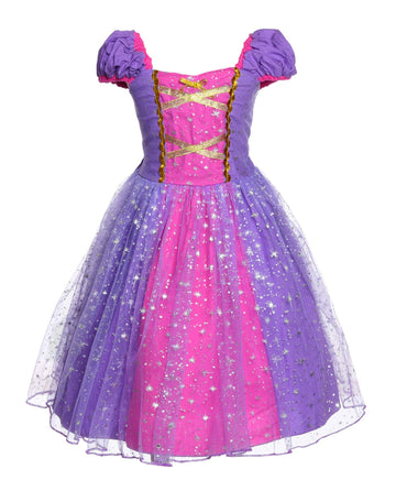 Jerrisapparel Girl Princess Costume Dress For Birthday Party (7-8, Purple With Accessories)