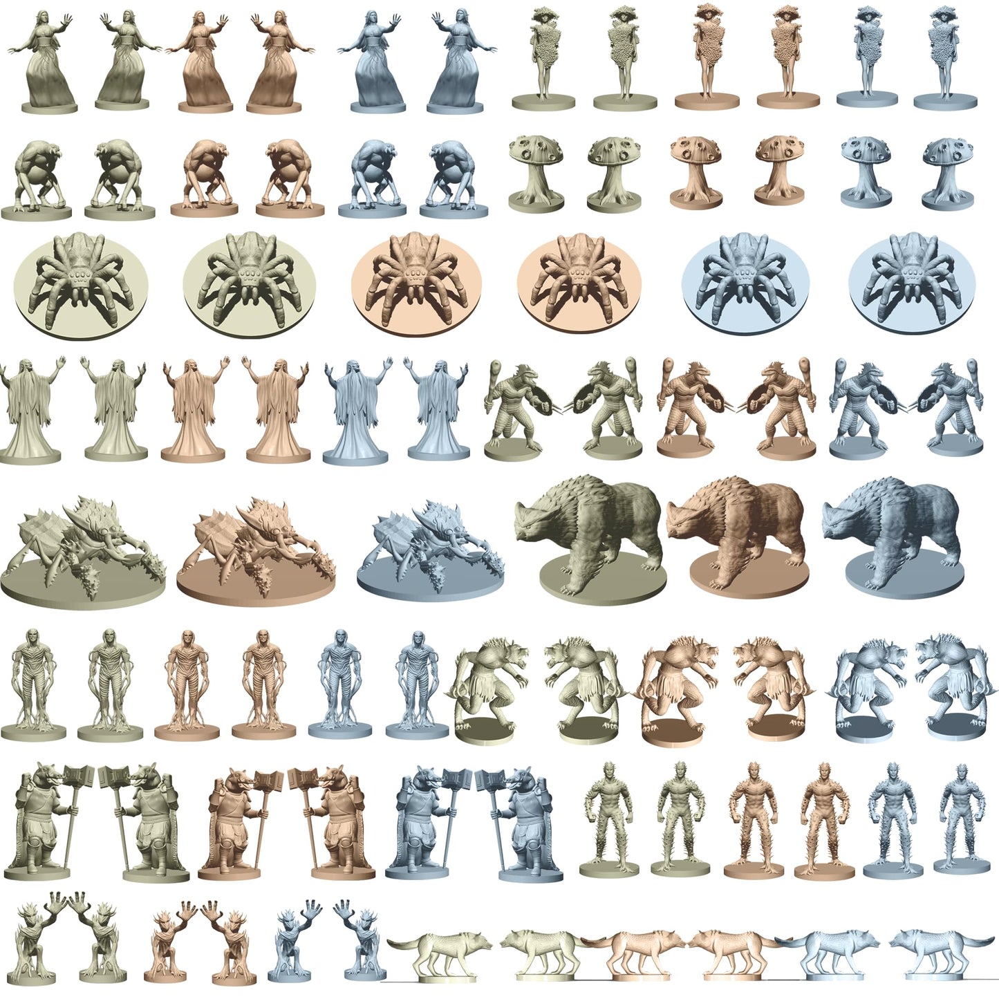 House Of Bodian Mythical Heroes Forest/Swamp Edition - 90 Pcs In 16 Designs - Mini Figure Set For Rpgs - Creatures And Monsters