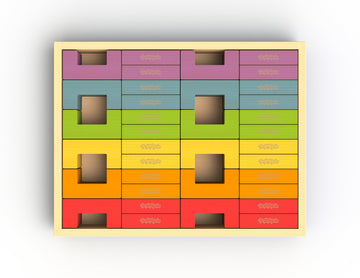 Beginagain - U-Build Its, Construction & Pattern Blocks, Help Promote Early Math, Spatial, & Fine Motor Skills, 48Piece Playset (For Kids 2 & Up)