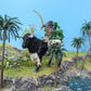 Lc Joycre Bullfighter 8 Inch Cowboy Bull Riding Toys For Boys Realistic Bull Toys Fighting Cows Toy For Kids Farm Animal Set Dec