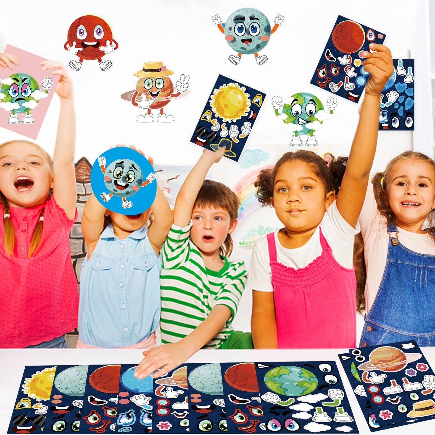 Dorgua Make-A-Face Sticker Set, Make A Space Stickers For Kids Boys, Diy Craft Stickers Face Stickers Decor, Make Your Own Space