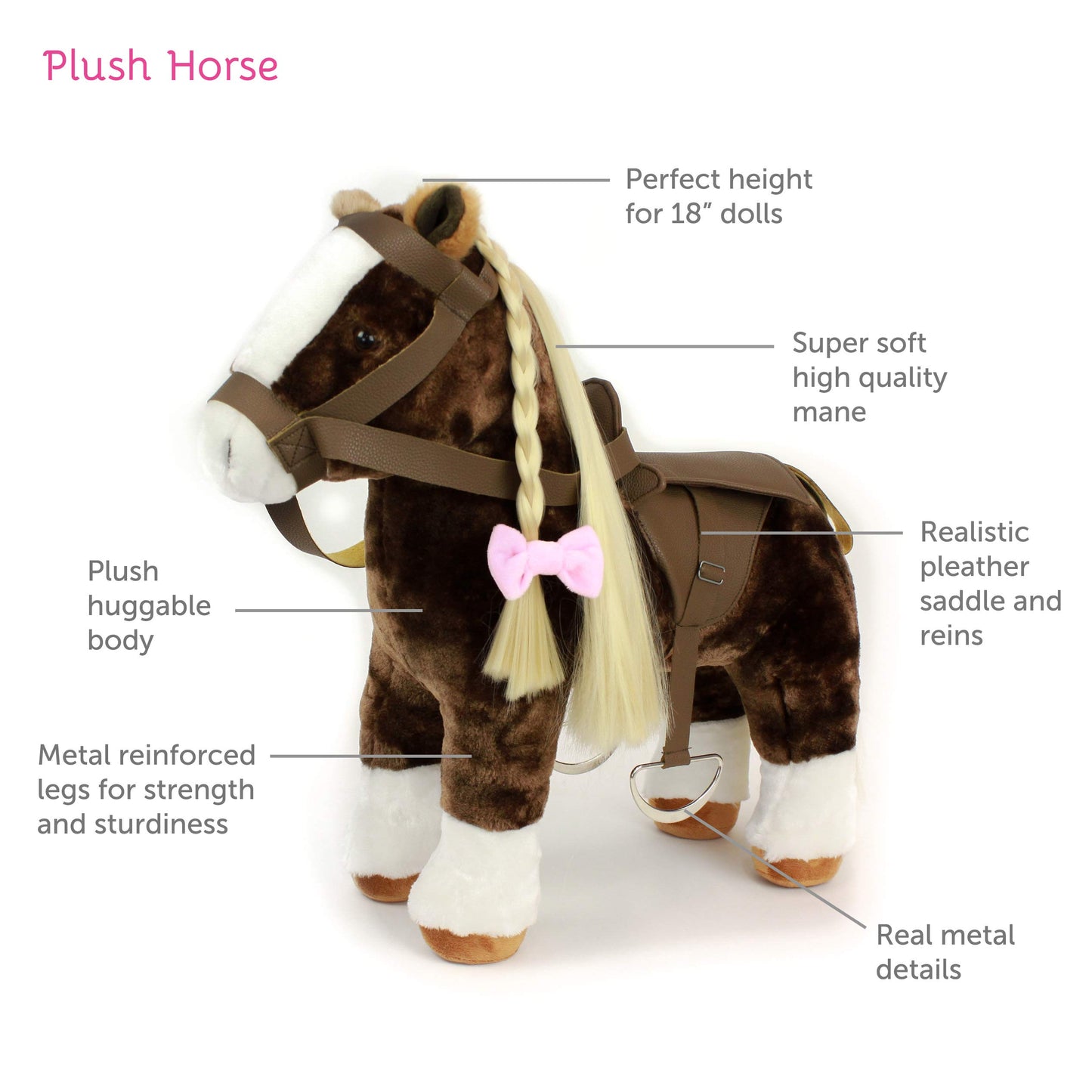 Playtime By Eimmie Play Pack Sets (Plush Horse Doll With Saddle)