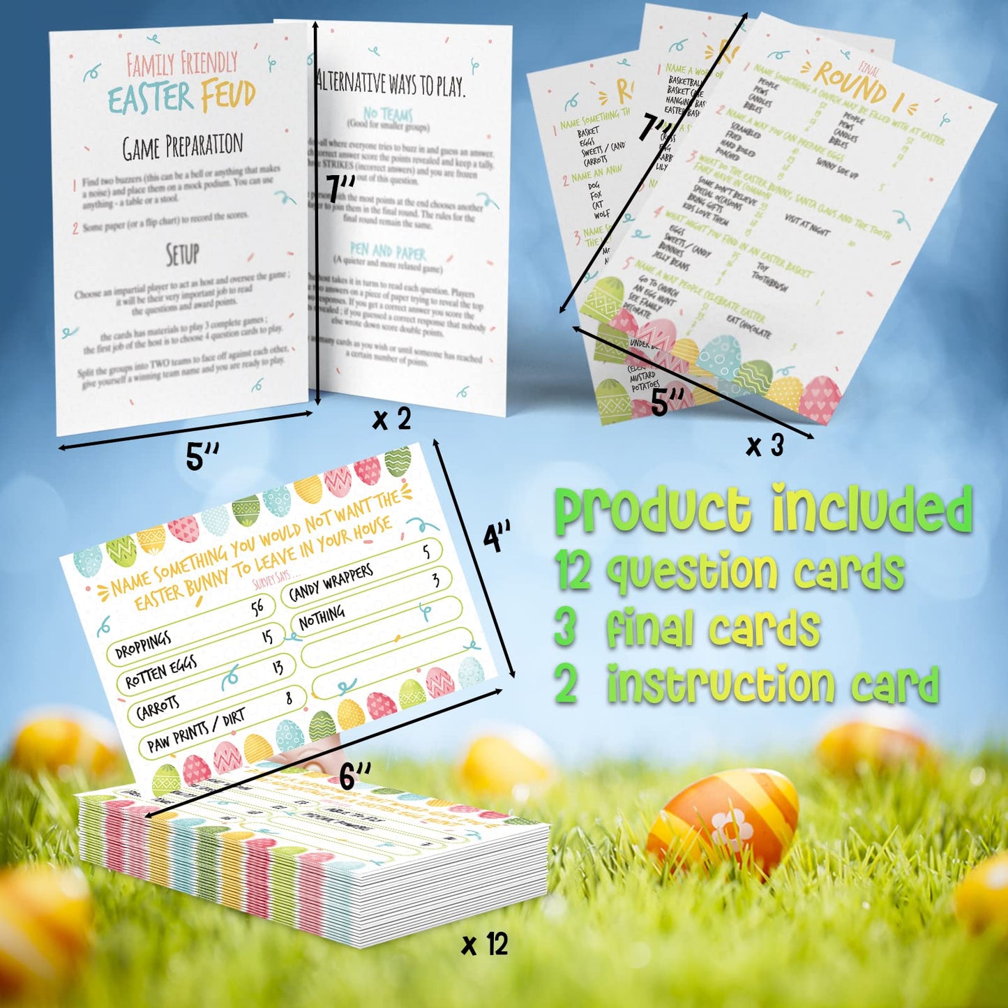 Shupai Easter Quiz Trivia, Easter Question Ans Answer Cards, Easter Family Game Night, Easter Feud Questions, Easter Trivia Game
