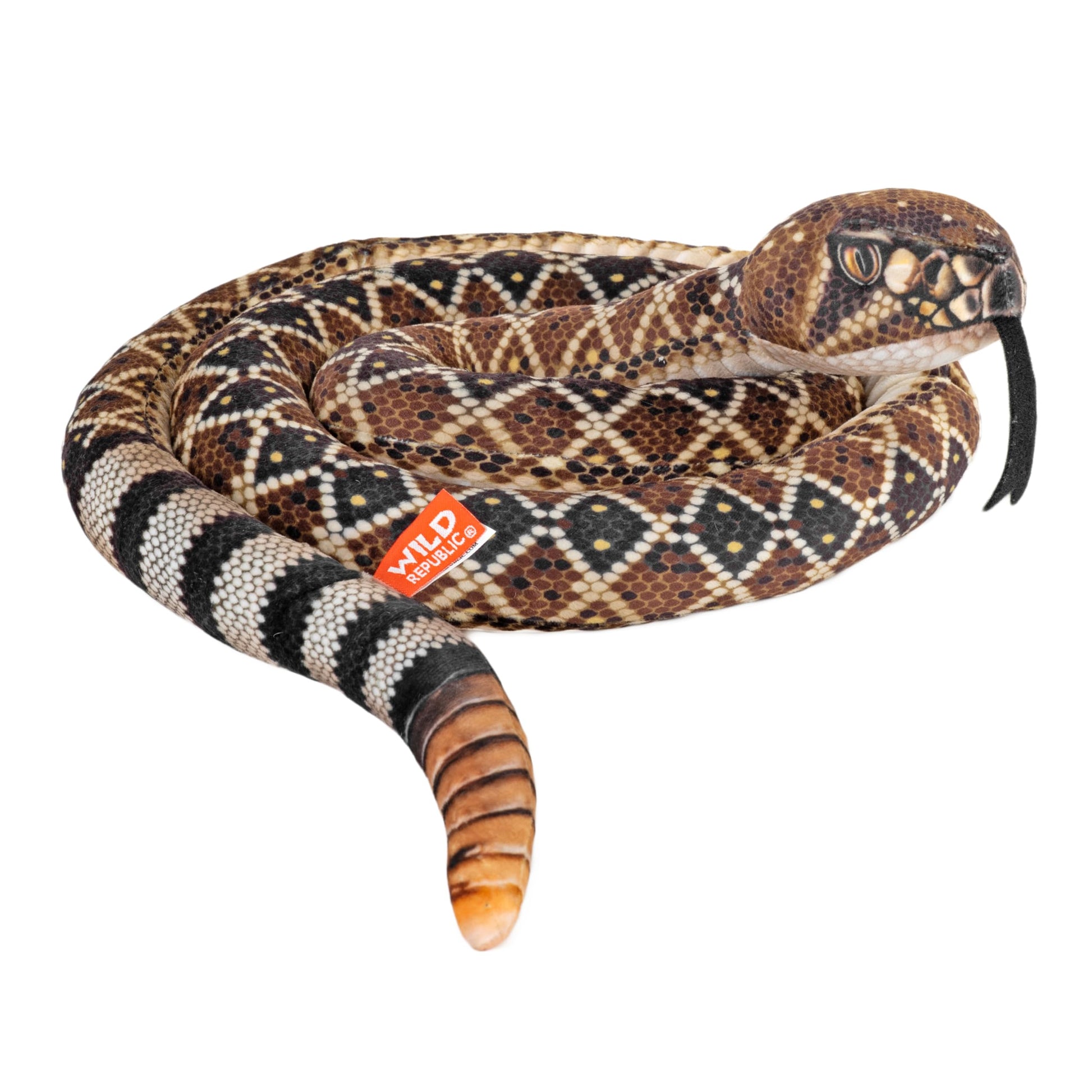 Wild Republic Snake Living Earth Diamondback Rattlesnake, Stuffed Animal, 60 inch, Plush Toy, Fill is Spun Recycled Water Bottle
