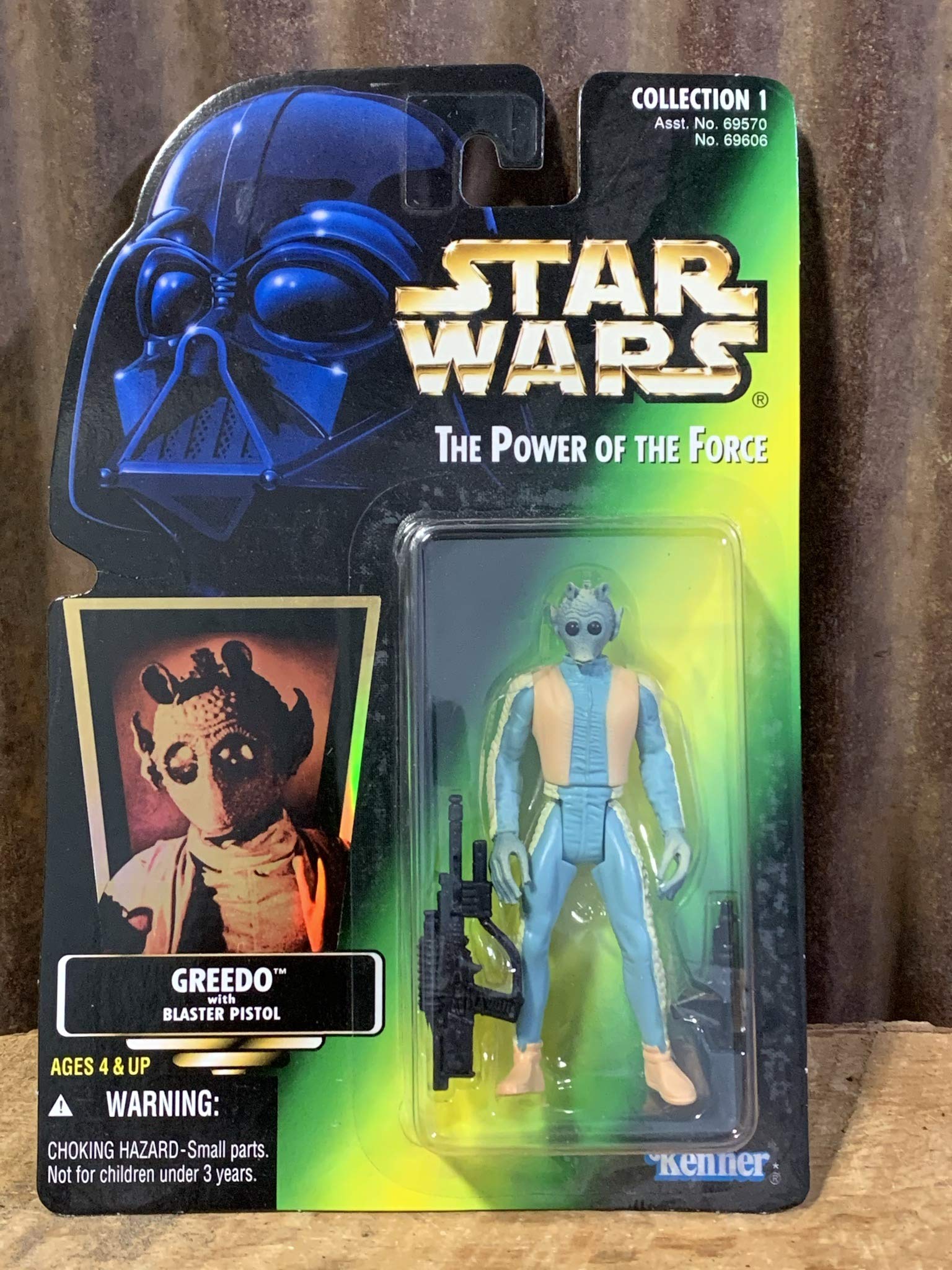 Star Wars, The Power Of The Force Green Card, Greedo Action Figure, 3.75 Inches