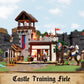 Funwhole Medieval Training-Ground Lighting Building-Bricks Set - Creator Castle With 5 Medieval Soldier Minifigures Collectible Display Set 964 Pcs For Adults And Teen