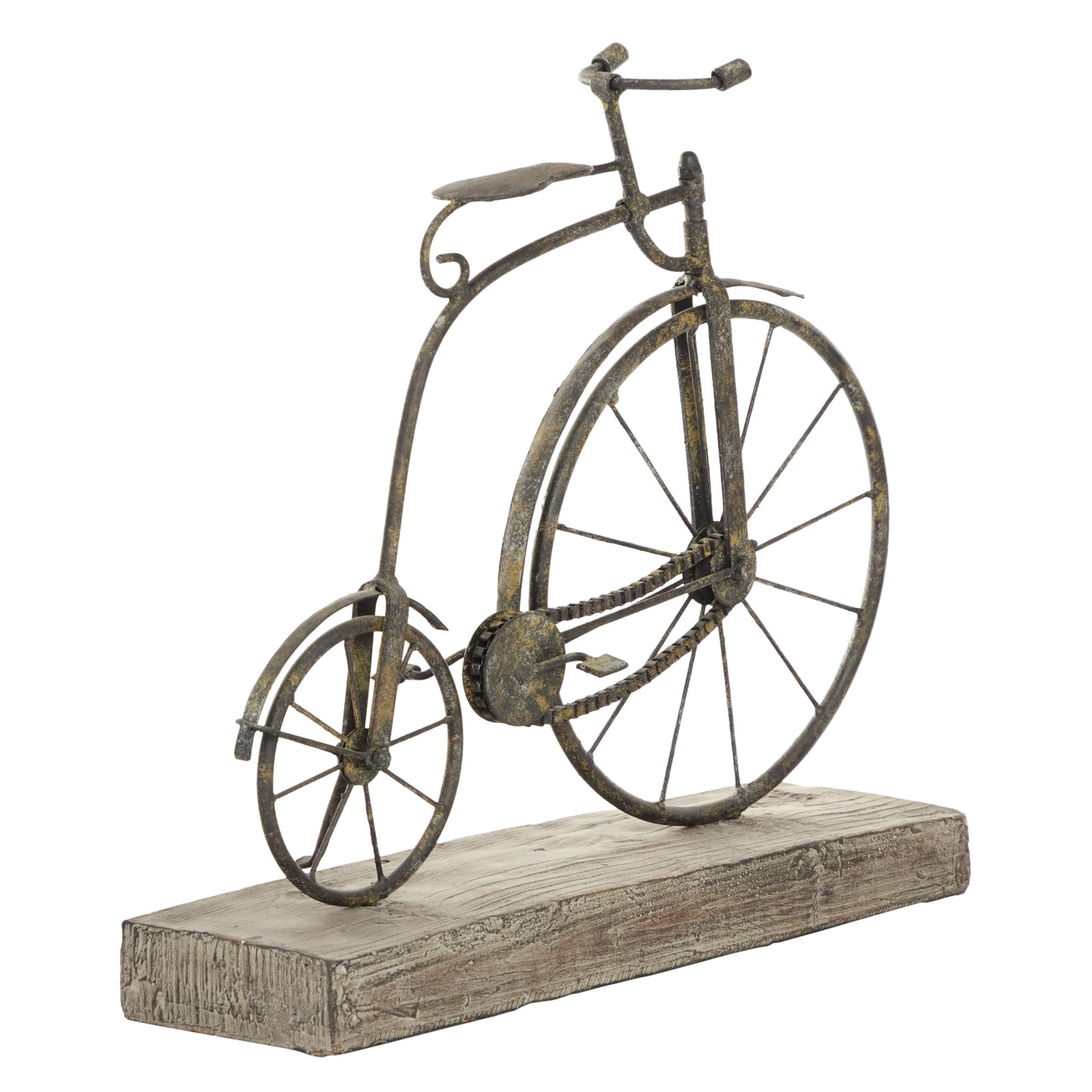 Deco 79 Metal Wood Bicycle, 16 By 14-Inch, Black