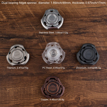 Djuiinostar High-End Fidget Spinner, Unique Dual Bearings Design, Precisely Cnc Machined (Made By Titanium), Premium Edc Toy Dfs-06
