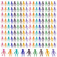 dsooldre 28 Pcs Mini Skeleton Figurines, 3D Printed Halloween Skeleton Toys in 14 Colors, Colorful Small Skeleton Figures for De