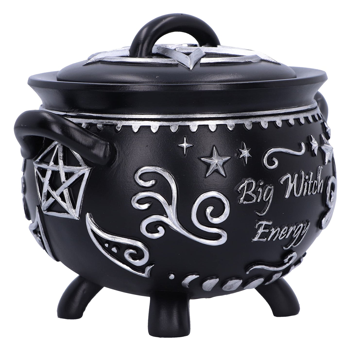 Nemesis Now Big Witch Energy Cauldron Box 15.4Cm, Resin, Black, Halloween Giftware Collection, Halloween Witch'S Cauldron Box, Witchcraft Giftware, Storage Box, Cast In The Finest Resin, Hand-Painted