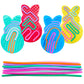 4 Pcs Easter Bunny Sensory Activity Board Toys Double-Side Silicone Fidget Toy For Kids Boys Girls Calming For Anxiety Easter Ba