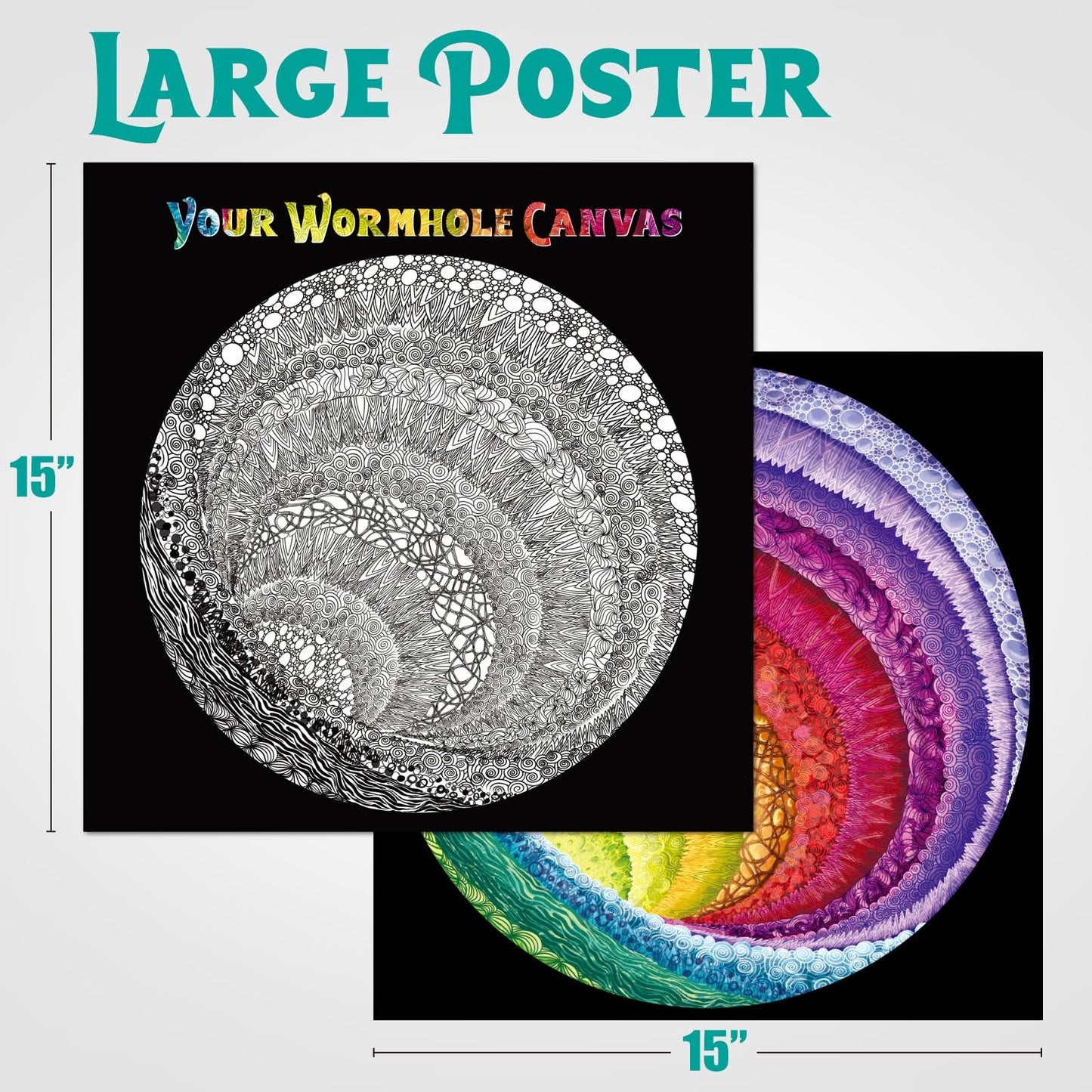 Antelope 2 In 1 1000 Piece Puzzle Bundle - Hue Wormhole - 1000 Piece Jigsaw Puzzle Bundle With Mandalic Rose - 1000 Piece Jigsaw Puzzle