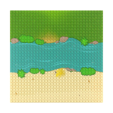 Feleph Classic Baseplate With River And Grassland Pattern Base Plates For Building Blocks 10 X 10 Inches Compatible With Major Brands