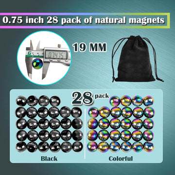 28 Pcs Magnetic Balls Fidget Toy  mature-themed Fidget Toys  Magnet Balls Can Replace Ferrite Putty  Office Desktop Decoration  Stress Relief  Anti Anxiety Magnetic Balls Executive Desk Toys (Black)
