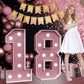 Marquee Numbers Pink 18Th-Birthday Decorations: Large 3Ft Light Up Number Rose Gold 18 Birthday Decoration For Boy Girl 18 Year