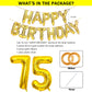 Shuntai 75 Balloon Numbers Gold Jumbo Number 57 Foil Mylar Balloons With Happy Birthday Letter Balloons Banner 75Th Birthday Dec