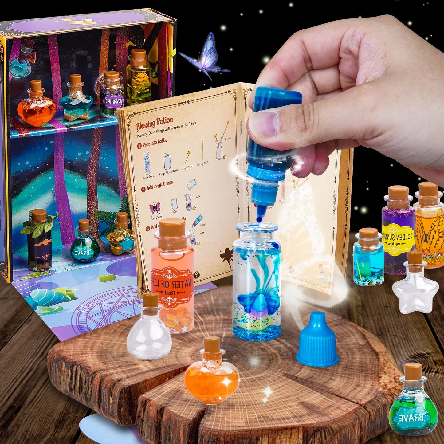 Jeekalo Fairy Potions Kit For Kids - Magic Kids Mix Potion Making Kit 22 Potion Bottles - Diy Creative Toy Art Craft Kit Christm