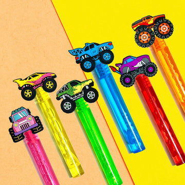 Uoyoi Monster Truck Party Favors,24Pcs Truck Bubble Wands For Kids,Car Bubble Wand For Monster Truck Birthday Party Supplies,Cla