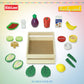 Kidzlane Wooden Vegan Toys with Wooden Crate | 20 Piece Wood Play Food Set for Kids Kitchen | Play Kitchen Accessories for Toddl