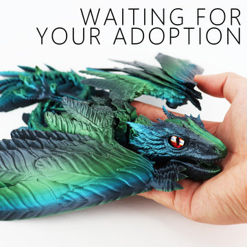 ACOCOFE 3D Printed Dragon Feathered Wyvern Dragon Toys,16 inch Large Fidget Articulated Dragon with Wings,Large Desktop Pet 3D P