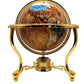 14' Tall Amber Pearl Gold Stand Gem Gemstone World Map Globe Globes Maps