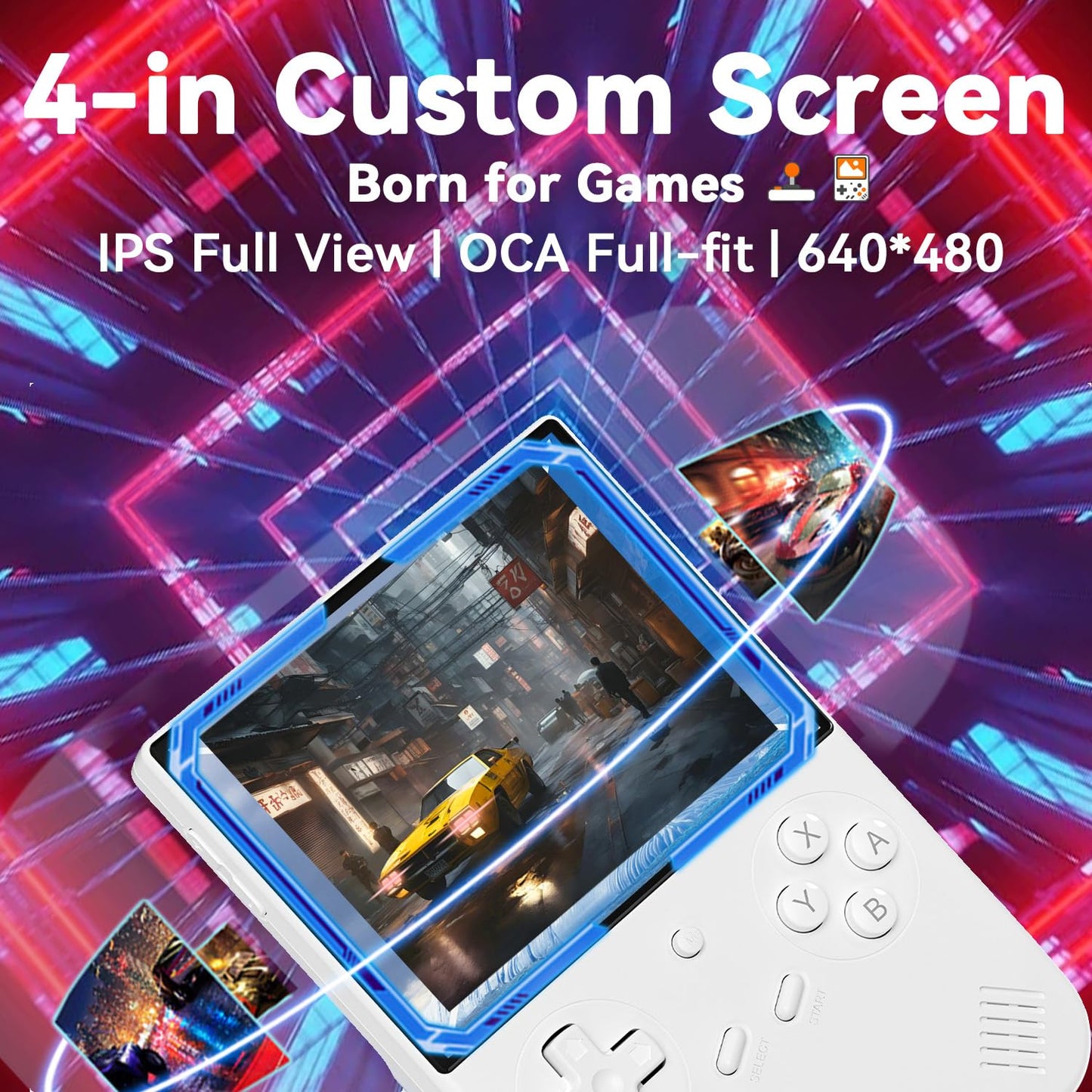 Rg40Xxv Handheld Game Console 4.0-In 640*480 Ips Oca Screen 3200Mah 64Bit System Rg 40Xxv White