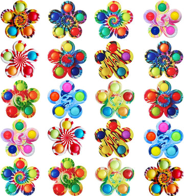 20 Pcs Pop Bubble Fidget Spinners For Party Favors, Hand Fidget Bulk Toys For Classroom Prizes, Halloween Christmas Valentine Gi