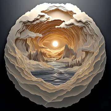 3D Visual Art Puzzles For Adults 500 Pieces Cave Dawn Jigsaw Puzzles For Adults Beautiful Landscape Puzzles 500 Pieces Challengi