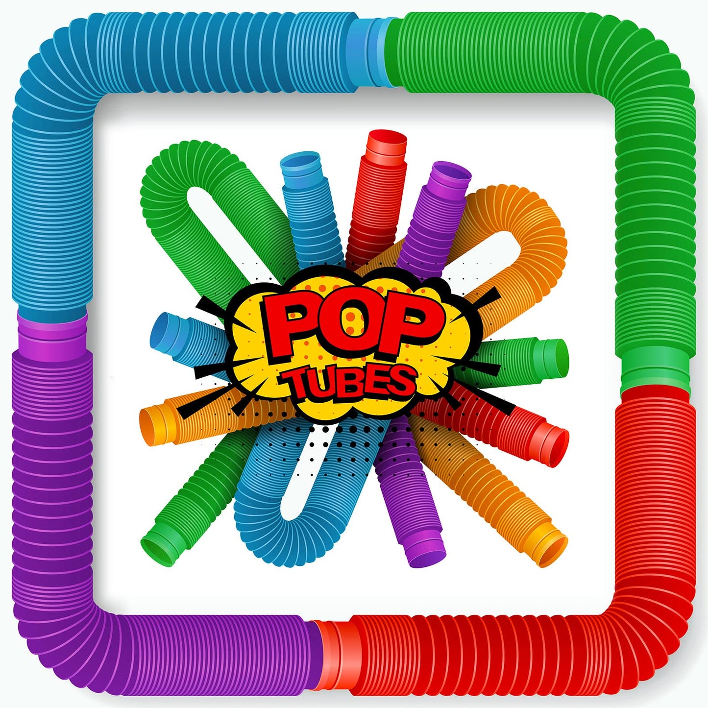 100 Pieces Tubes Sensory Toys Fidget Tube For Teens And Adults Multi-Color Mini Stretch Pull Tube Toy For Stress And Anxiety Rel