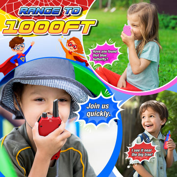Spider Walkie Talkies For Kids Boys: 3 Pack Kids Walkie Talkies Toys Gifts For 3 4 5 6 7 8 9 10 Year Old Girls Boys Family Hikin