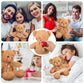 Hungdao Bear Stuffed Animal With Voice Recorder Set, 60 Seconds Heart Shaped Voice Sound Recorder Module 16 Inch Soft Plush Bear With Zipper For Boy Girl Valentines Day(Light Brown)