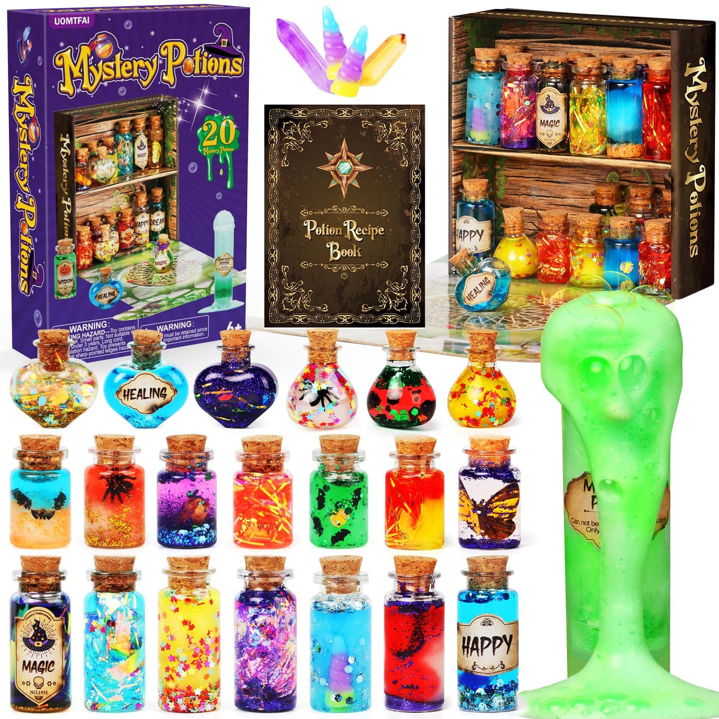 Uomtfai Mystery Potion Craft Kit For Kids, Mix 20 Magic Wizard Potion, Creative Christmas Decorations Birthday Gifts Toys For Boys And Girls Age 6 7 8 9 10