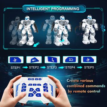 VAV Toys for 6-10 Year Old Boys Girls, Rechargeable Remote Control Robot Toy, Intelligent Programmable RC Robot with 2.4GHz Gest