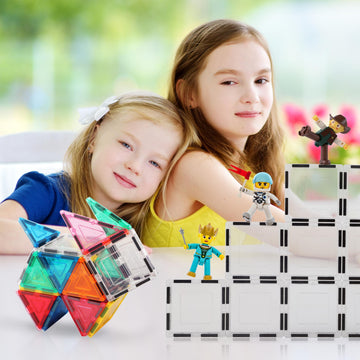 Picassotiles Clear Transparent Magnetic Building Tiles Blocks Expansion Construction Set Magnets Stem Learning Kit Educational T