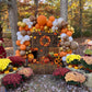 Happy Thanksgiving Backdrop 8x10FT Fall Rustic Wooden Floor Barn Maple Leaf Pumpkin Photography Background Thanksgiving Friendsg