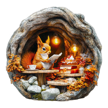 Wooden Puzzles For Adults, Wooden Jigsaw Puzzles For Adults Kids, 3D Burrow Squirrel Unique Shaped Wood Puzzles Adult, Creative